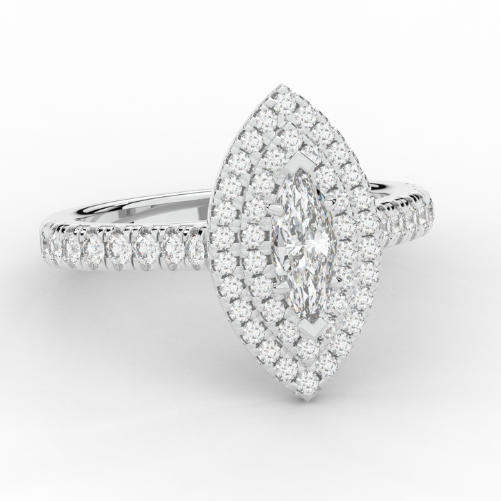 1.00CT.TW MARQUISE LAB DIAMOND HALO ENGAGEMENT RING - Nazarelle