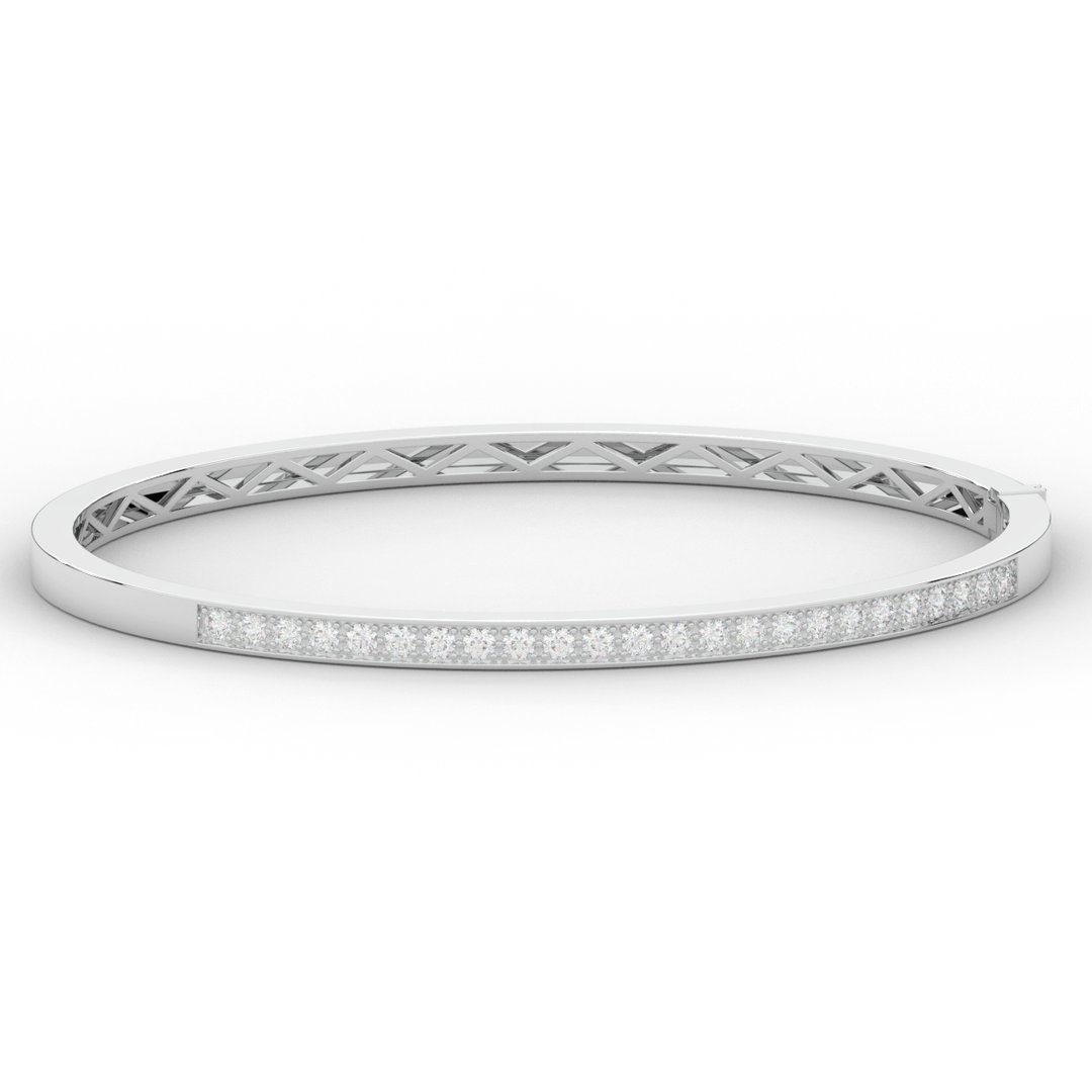 0.90CT.TW ROUND LAB DIAMOND BANGLE - Nazarelle