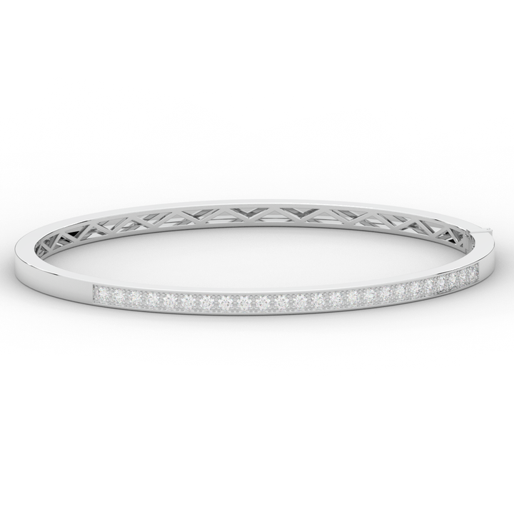 0.90CT.TW ROUND LAB DIAMOND BANGLE - Nazarelle
