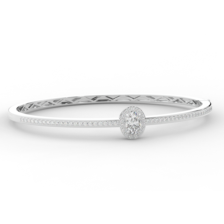 1.40CT.TW OVAL AND ROUND LAB DIAMOND BANGLE - Nazarelle