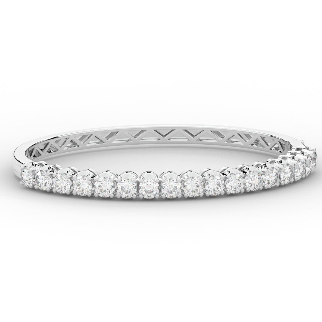 5.00CT.TW ROUND LAB DIAMOND BANGLE - Nazarelle