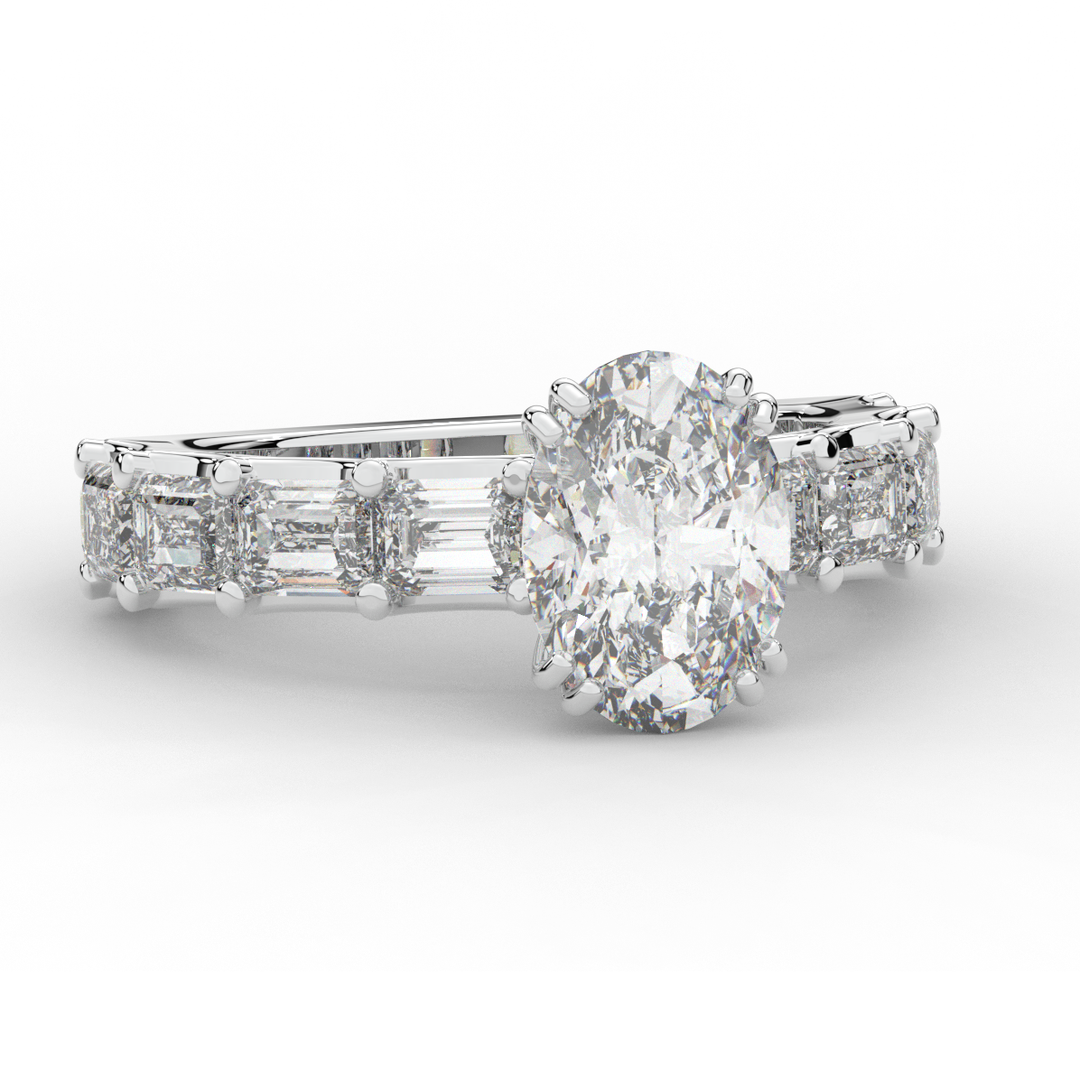 3.75CT.TW OVAL LAB DIAMOND SOLITAIRE ENGAGEMENT RING - Nazarelle
