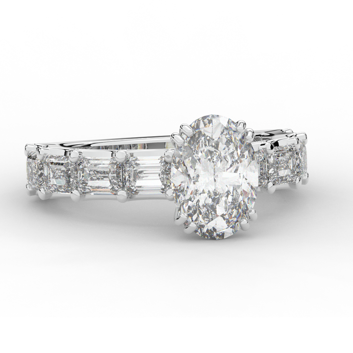 3.75CT.TW OVAL LAB DIAMOND SOLITAIRE ENGAGEMENT RING - Nazarelle