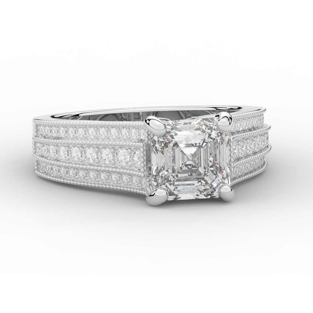 3.55CT.TW ASSCHER LAB DIAMOND ENGAGEMENT RING - Nazarelle