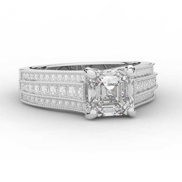 3.55CT.TW ASSCHER LAB DIAMOND ENGAGEMENT RING - Nazarelle