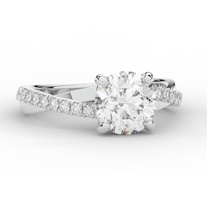 2.20CT.TW ROUND LAB DIAMOND TWISTBAND ENGAGEMENT RING - Nazarelle