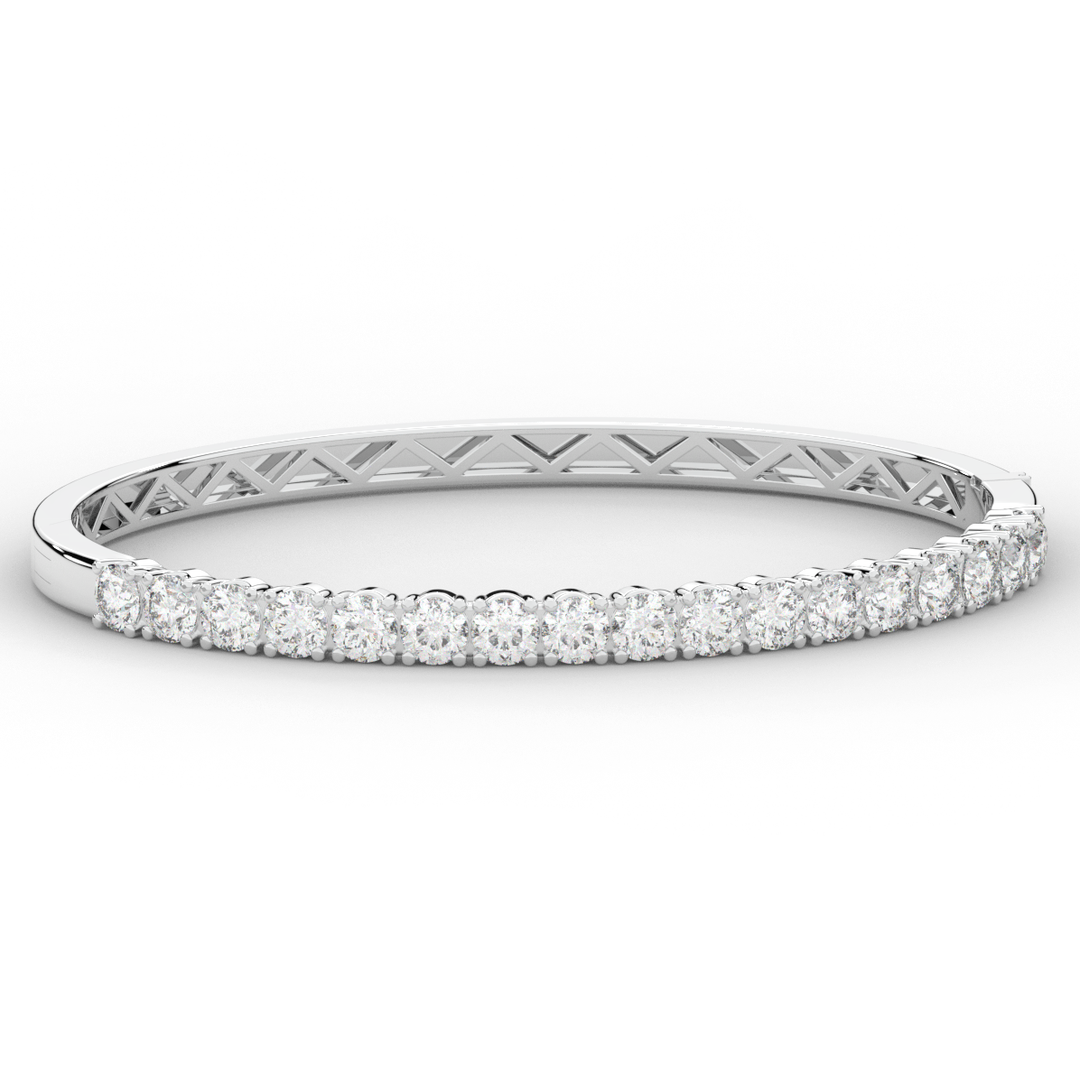 5.00CT.TW ROUND LAB DIAMOND BANGLE - Nazarelle
