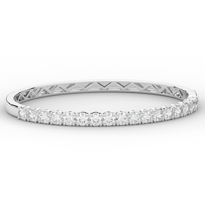 5.00CT.TW ROUND LAB DIAMOND BANGLE - Nazarelle