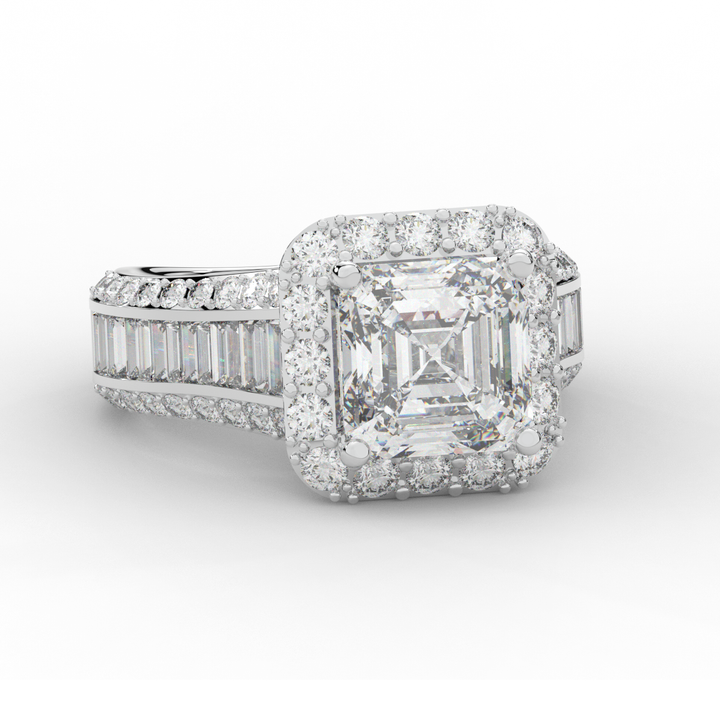 6.10CT.TW ASCHER LAB DIAMOND HALO ENGAGEMENT RING - Nazarelle
