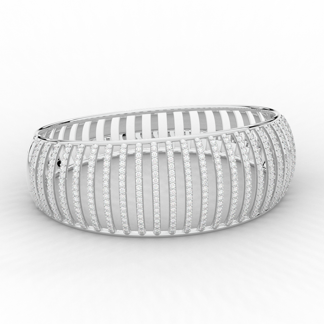 4.00CT.TW ROUND LAB DIAMOND BANGLE - Nazarelle