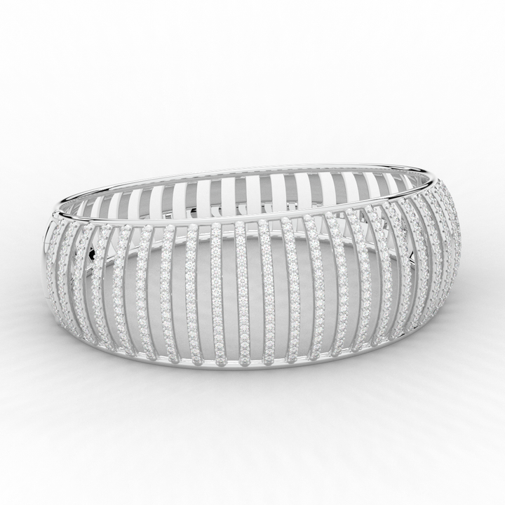 4.00CT.TW ROUND LAB DIAMOND BANGLE - Nazarelle