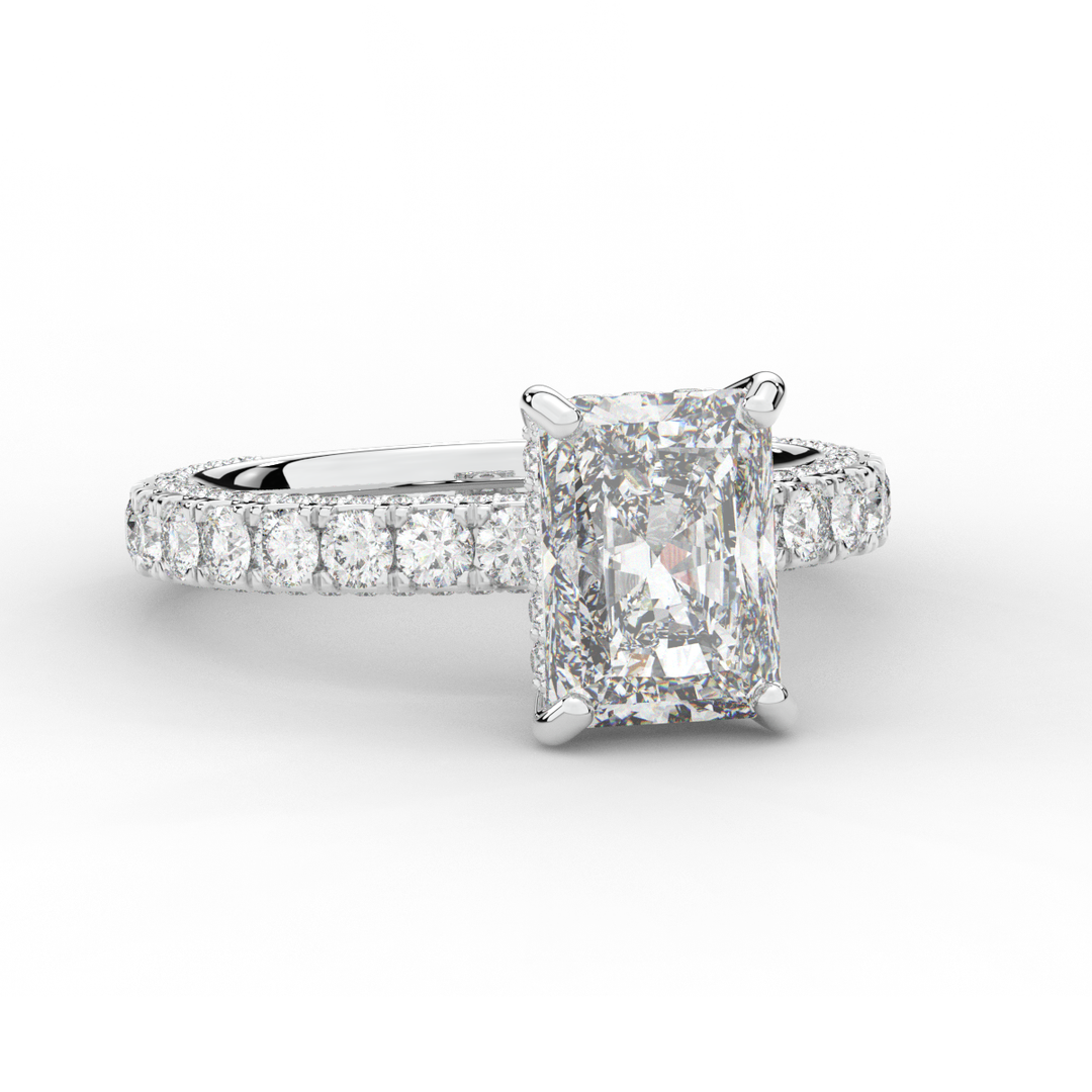 3.00CT.TW RADIANT LAB DIAMOND ENGAGEMENT RING - Nazarelle