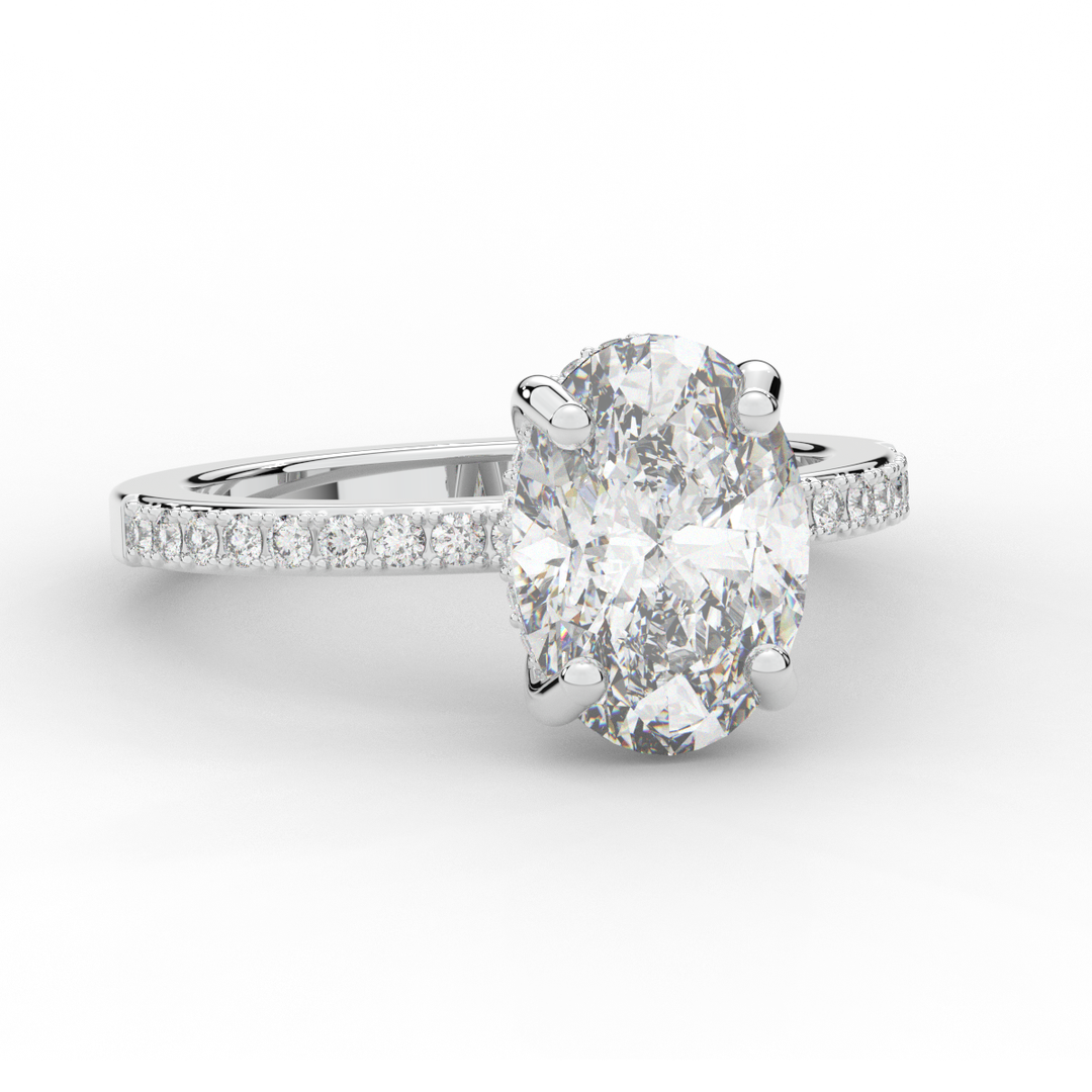 2.70CT.TW OVAL LAB DIAMOND SOLITAIRE ENGAGEMENT RING - Nazarelle