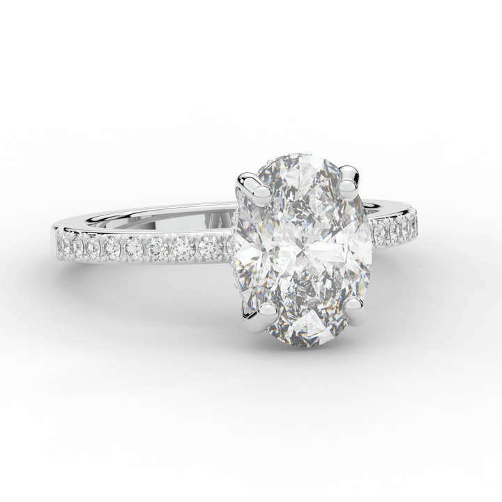 2.70CT.TW OVAL LAB DIAMOND SOLITAIRE ENGAGEMENT RING - Nazarelle