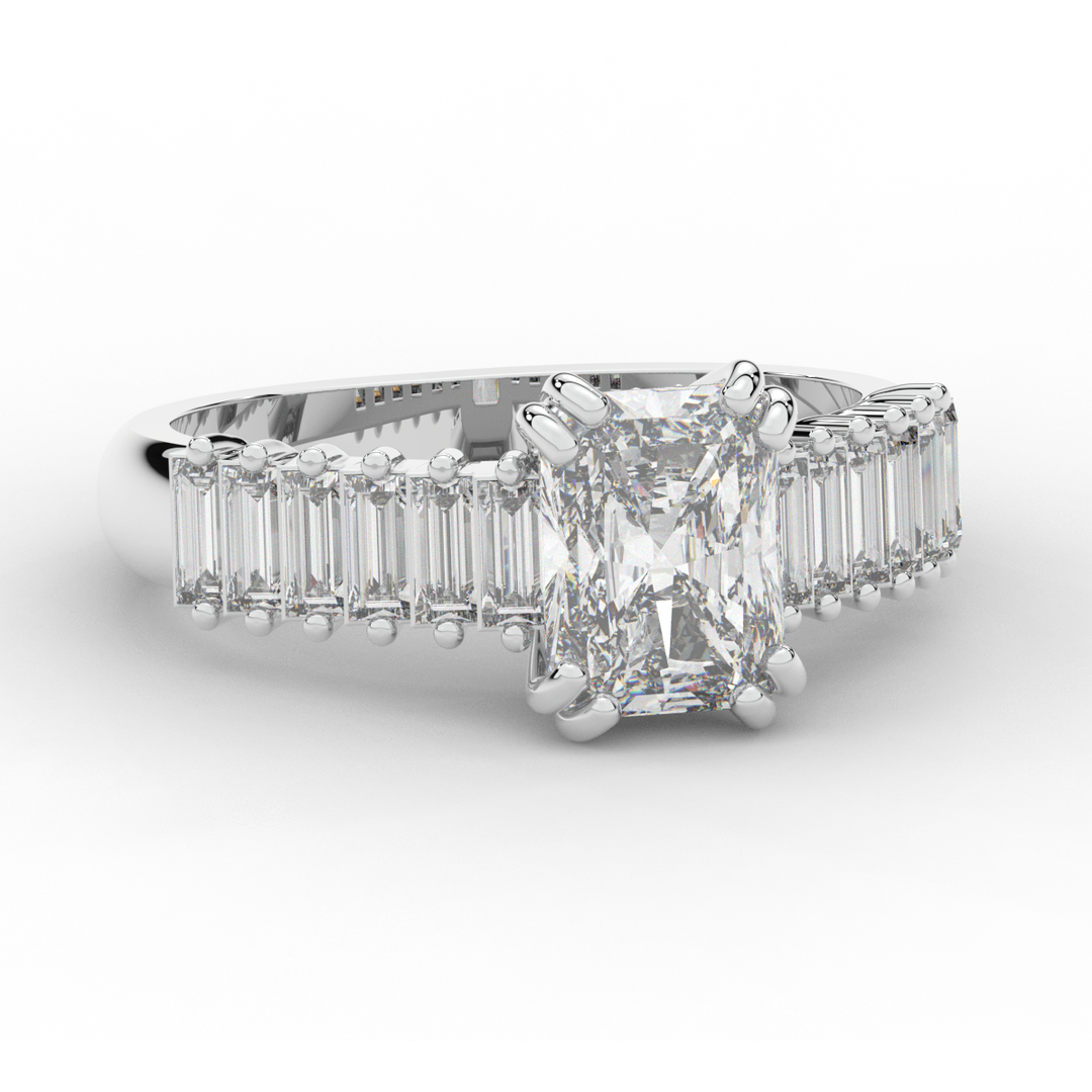 2.60CT.TW RADIANT LAB DIAMOND ENGAGEMENT RING - Nazarelle