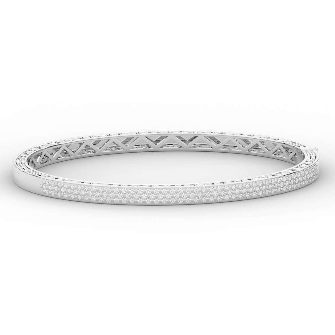 0.75CT.TW 3 ROW ROUND LAB DIAMOND  BANGLE - Nazarelle
