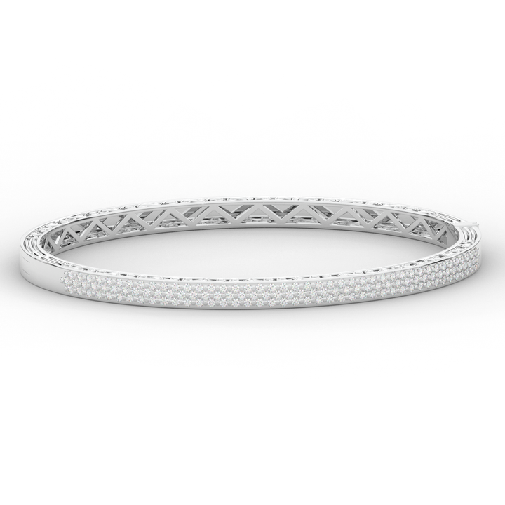 0.75CT.TW 3 ROW ROUND LAB DIAMOND  BANGLE - Nazarelle
