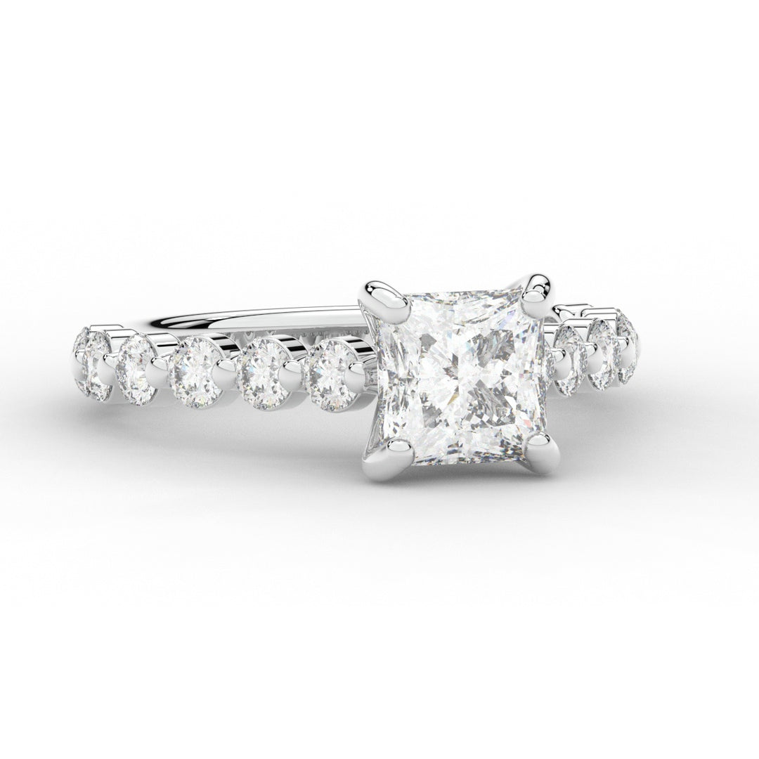 3.90CT.TW PRINCESS LAB DIAMOND ENGAGEMENT RING - Nazarelle