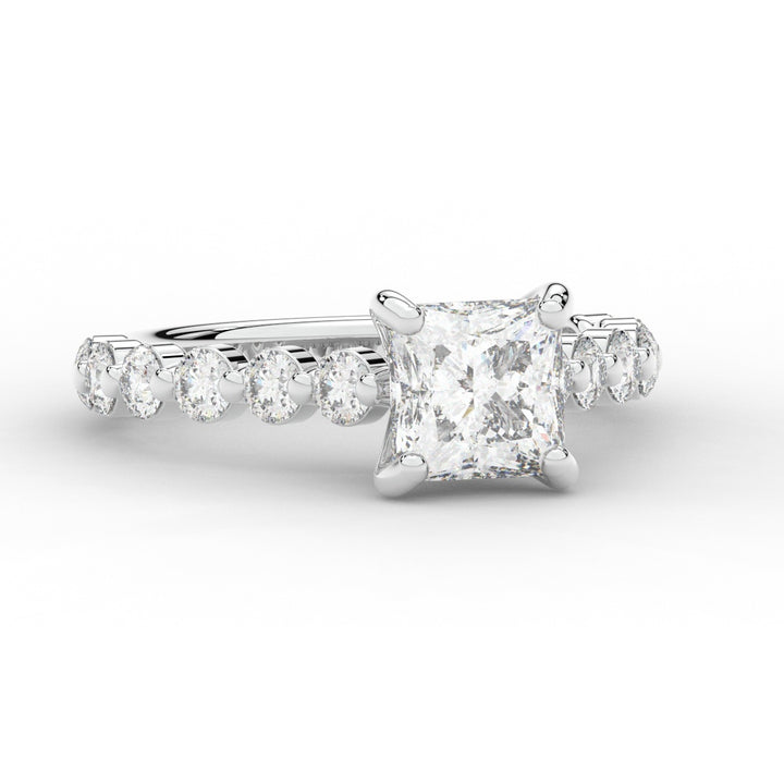 3.90CT.TW PRINCESS LAB DIAMOND ENGAGEMENT RING - Nazarelle