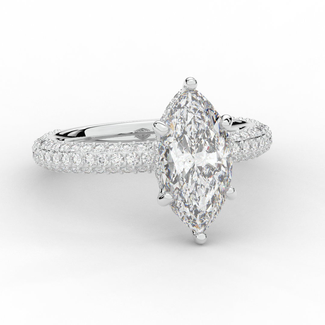 2.60CT.TW MARQUISE LAB DIAMOND ENGAGEMENT RING - Nazarelle