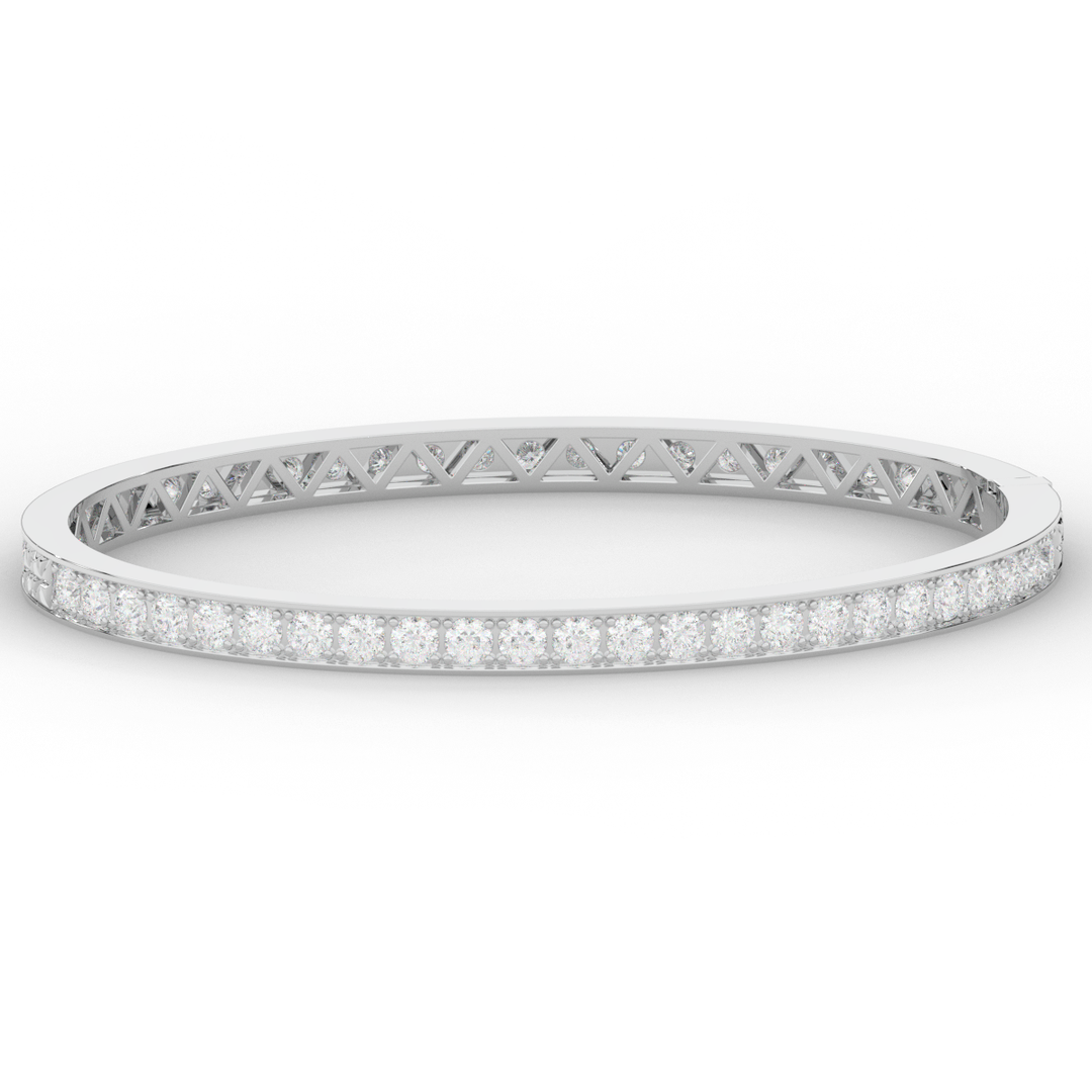 5.10CT.TW ROUND LAB DIAMOND BANGLE - Nazarelle