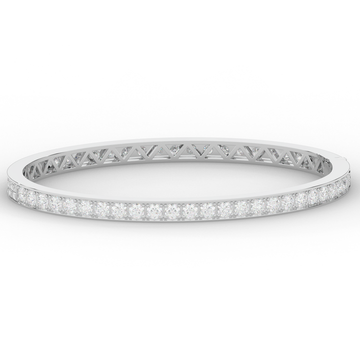 5.10CT.TW ROUND LAB DIAMOND BANGLE - Nazarelle