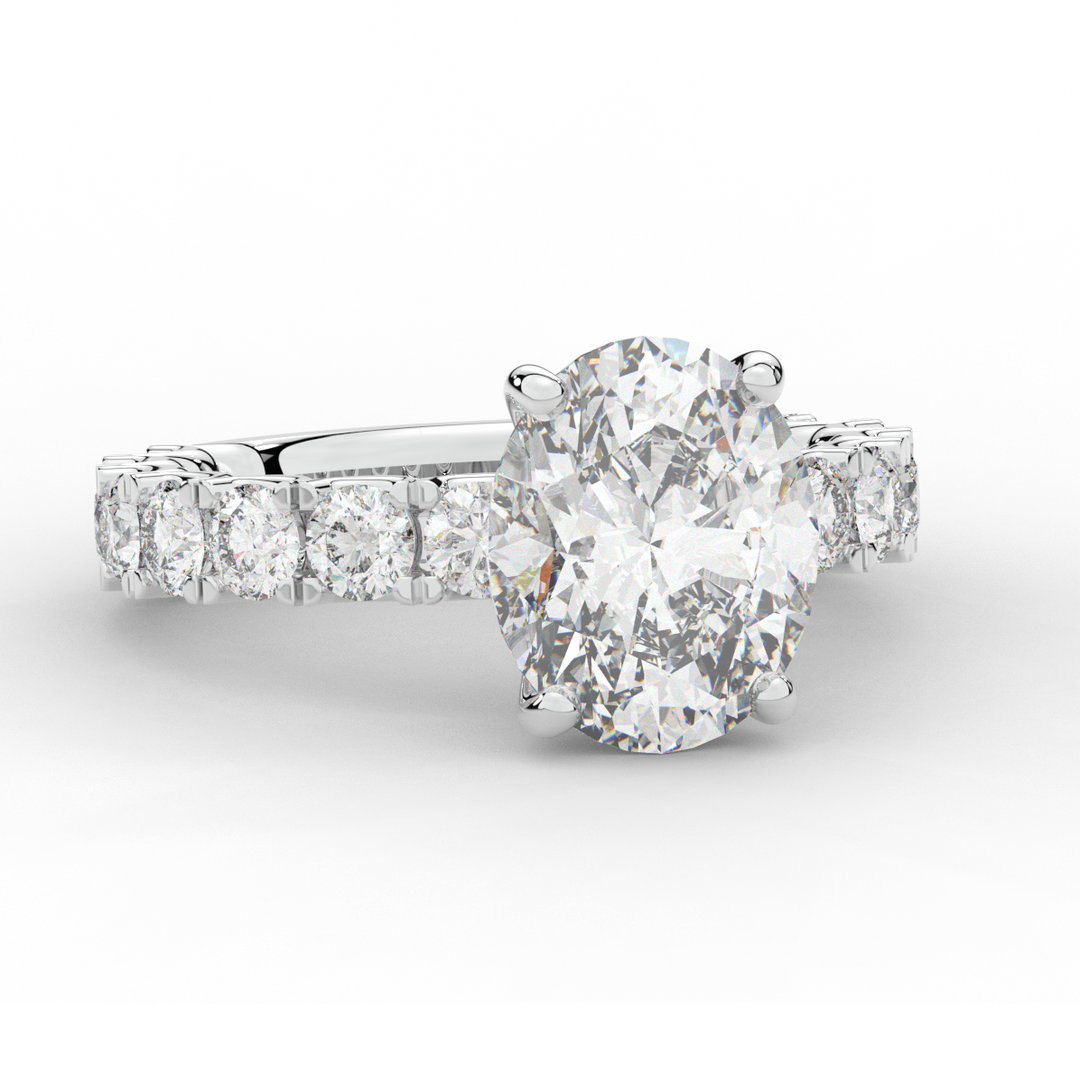 4.35CT.TW OVAL LAB DIAMOND ENGAGEMENT RING - Nazarelle