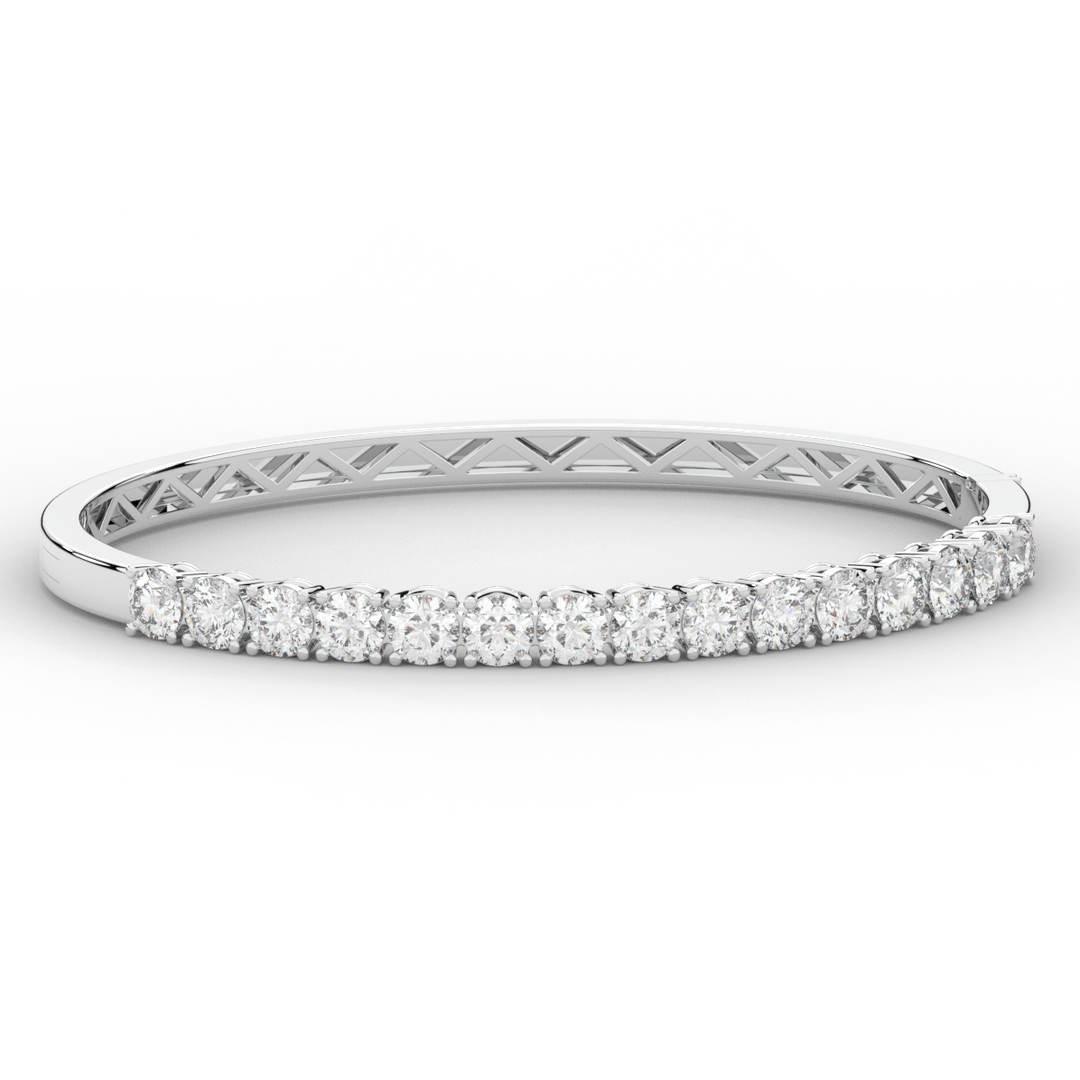 4.70CT.TW ROUND LAB DIAMOND BANGLE - Nazarelle