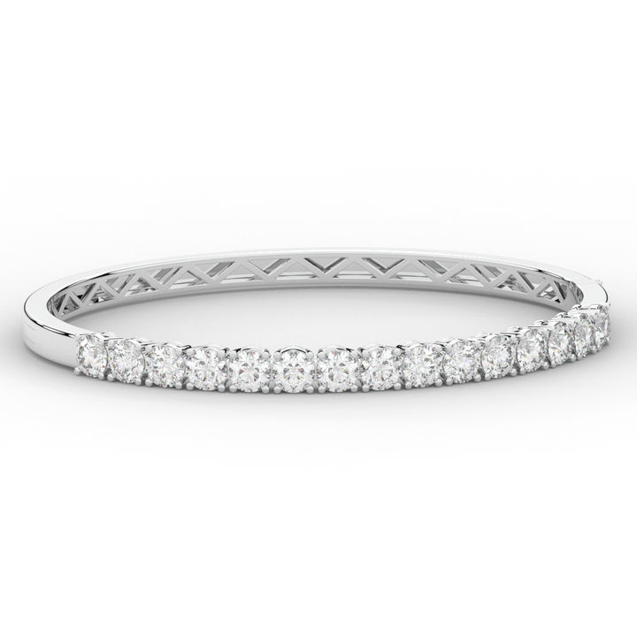 4.70CT.TW ROUND LAB DIAMOND BANGLE - Nazarelle