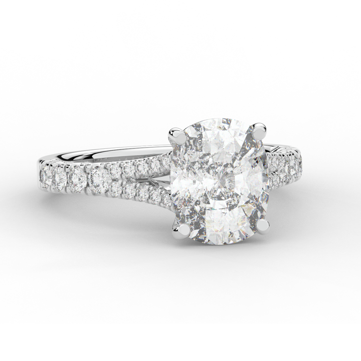 3.45CT.TW CUSHION LAB DIAMOND ENGAGEMENT RING - Nazarelle