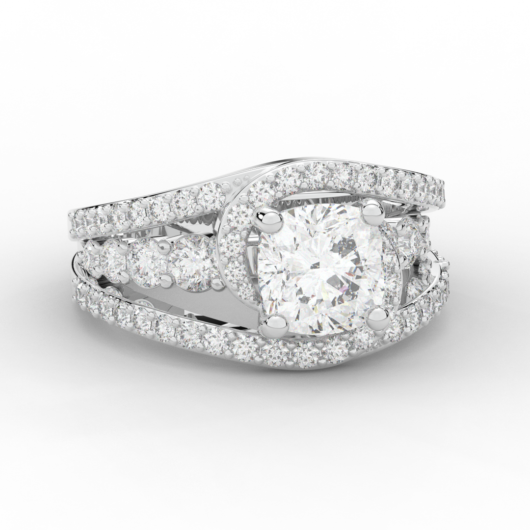 3.30CT.TW CUSHION LAB DIAMOND ENGAGEMENT RING - Nazarelle