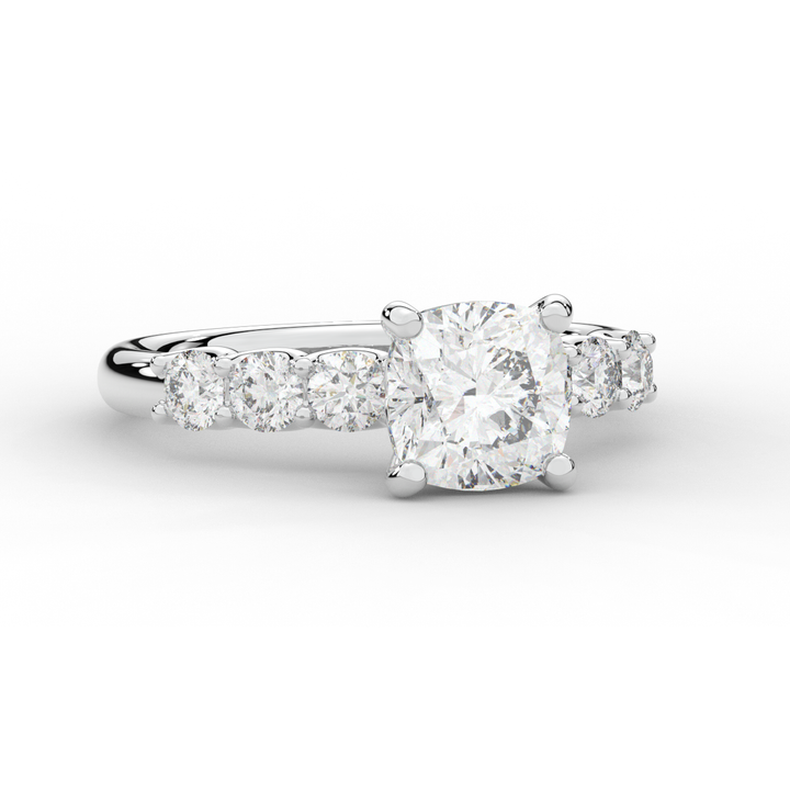 2.60CT.TW CUSHION LAB DIAMOND SOLITAIRE ENGAGEMENT RING - Nazarelle