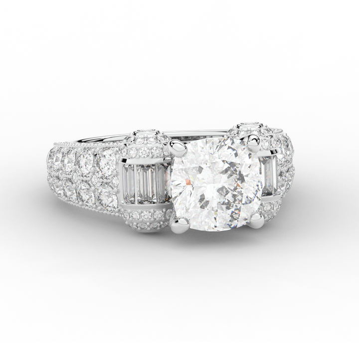4.75CT.TW CUSHION LAB DIAMOND ENGAGEMENT RING - Nazarelle