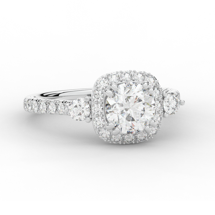 1.75CT.TW ROUND LAB DIAMOND HALO ENGAGEMENT RING - Nazarelle