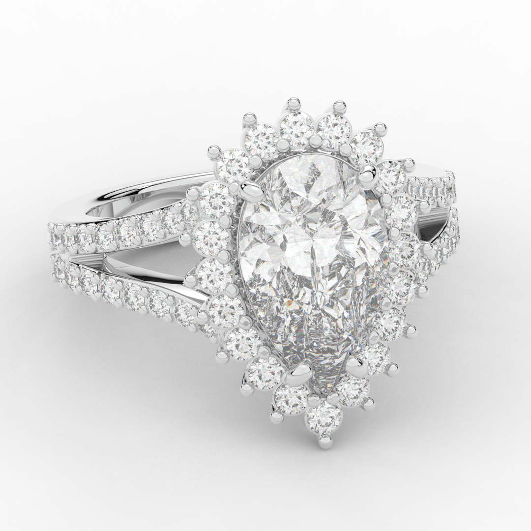 3.60CT.TW ROUND LAB DIAMOND ENGAGEMENT RING - Nazarelle