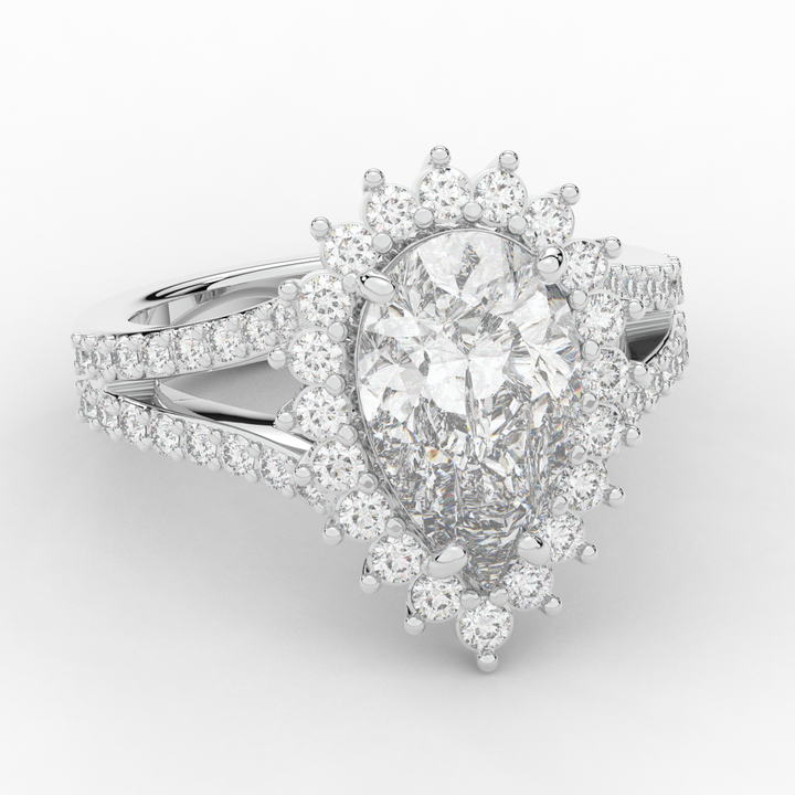 3.60CT.TW ROUND LAB DIAMOND ENGAGEMENT RING - Nazarelle