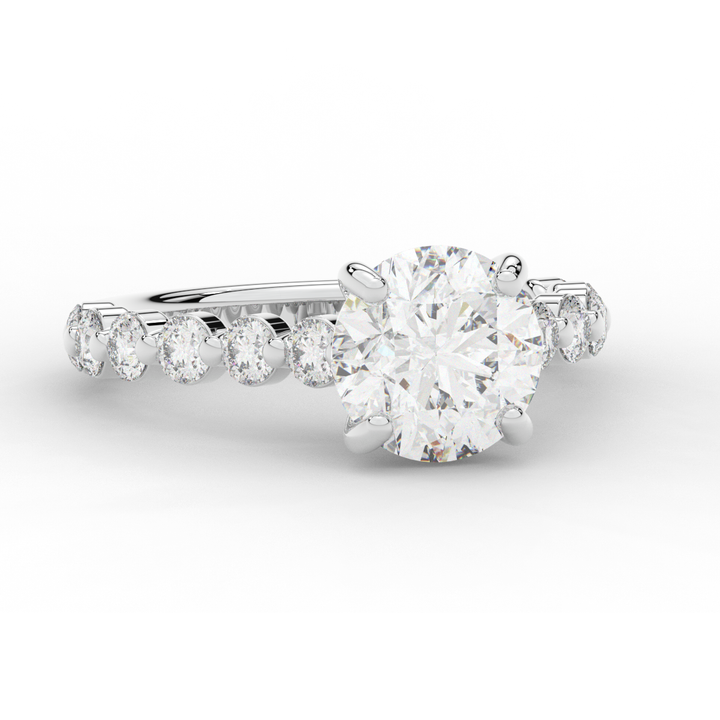 3.90CT.TW ROUND LAB DIAMOND ENGAGEMENT RING - Nazarelle