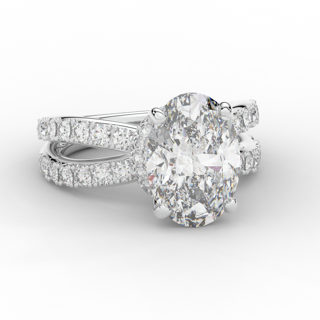 6.25CT.TW OVAL LAB DIAMOND ENGAGEMENT RING - Nazarelle