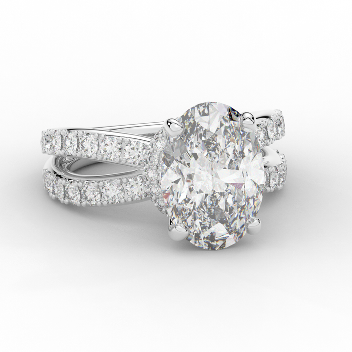 6.25CT.TW OVAL LAB DIAMOND ENGAGEMENT RING - Nazarelle
