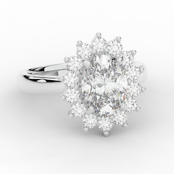 2.65CT.TW OVAL LAB DIAMOND HALO ENGAGEMENT RING - Nazarelle