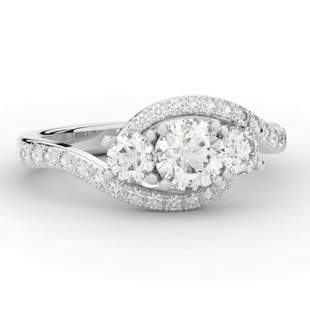 1.65CT.TW ROUND LAB DIAMOND TWIST HALO ENGAGEMENT RING - Nazarelle
