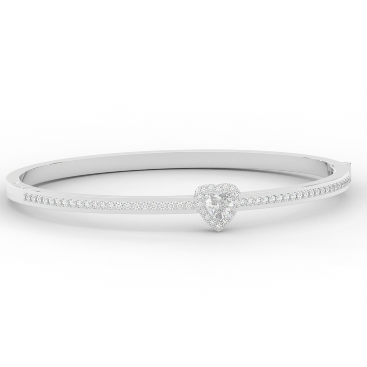 1.65CT.TW HEART AND ROUND LAB DIAMOND  BANGLE - Nazarelle