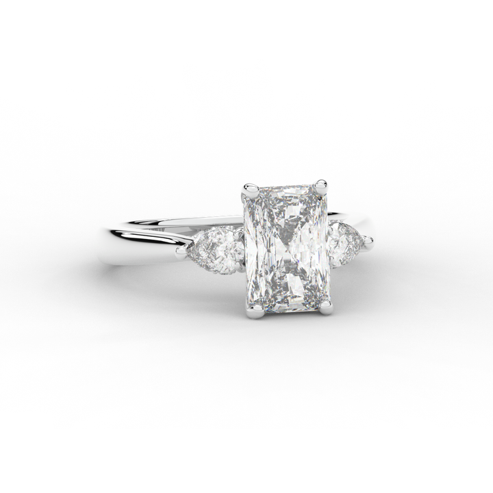 2.40CT.TW RADIANT LAB DIAMOND 3 STONE ENGAGEMENT RING - Nazarelle