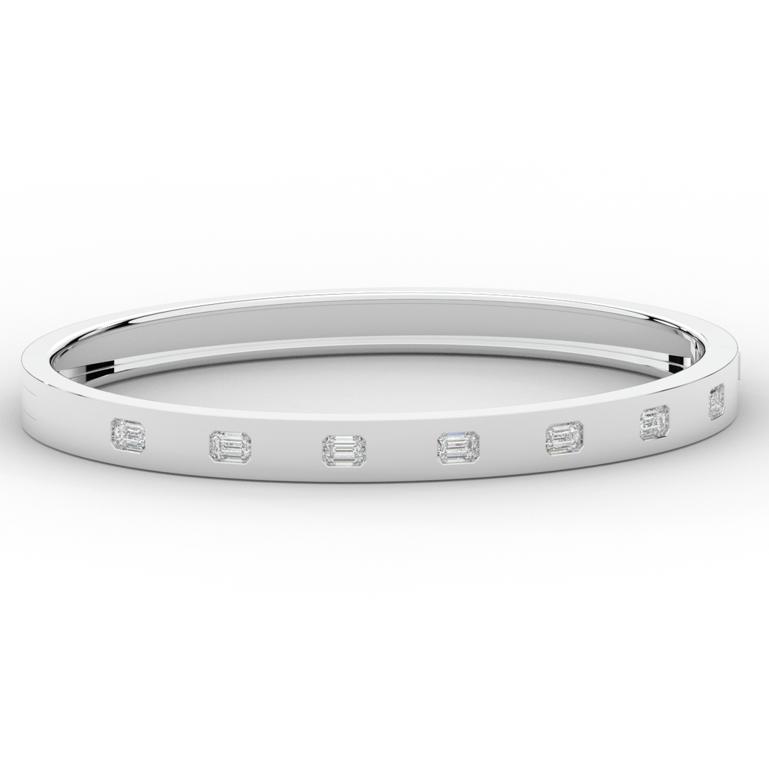 1.25CT.TW ROUND LAB DIAMOND BEZEL SET BANGLE - Nazarelle