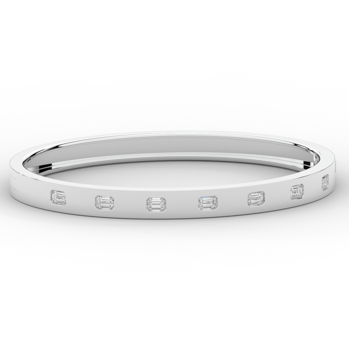 1.25CT.TW ROUND LAB DIAMOND BEZEL SET BANGLE - Nazarelle