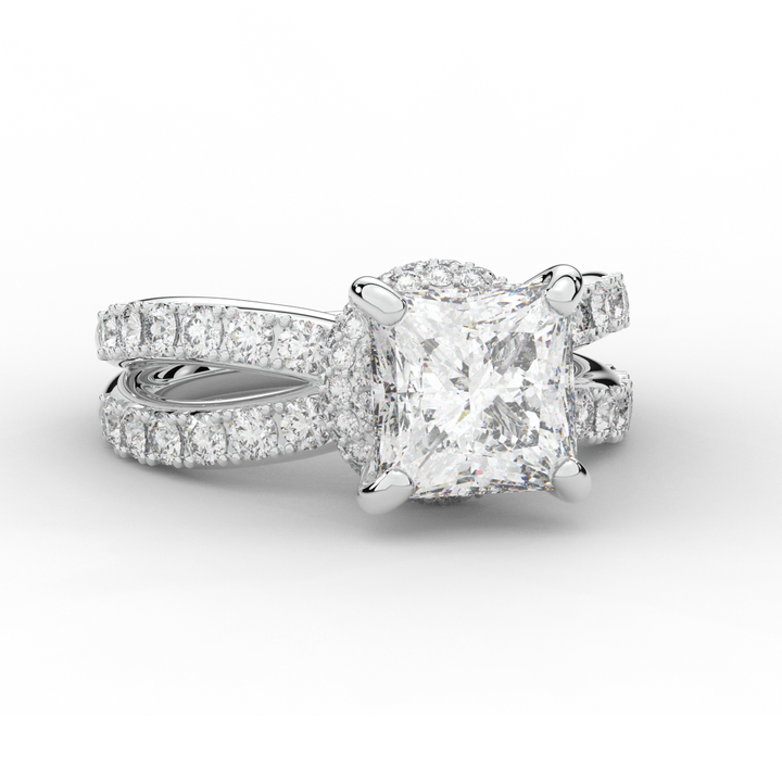 5.25CT.TW PRINCESS LAB DIAMOND ENGAGEMENT RING - Nazarelle