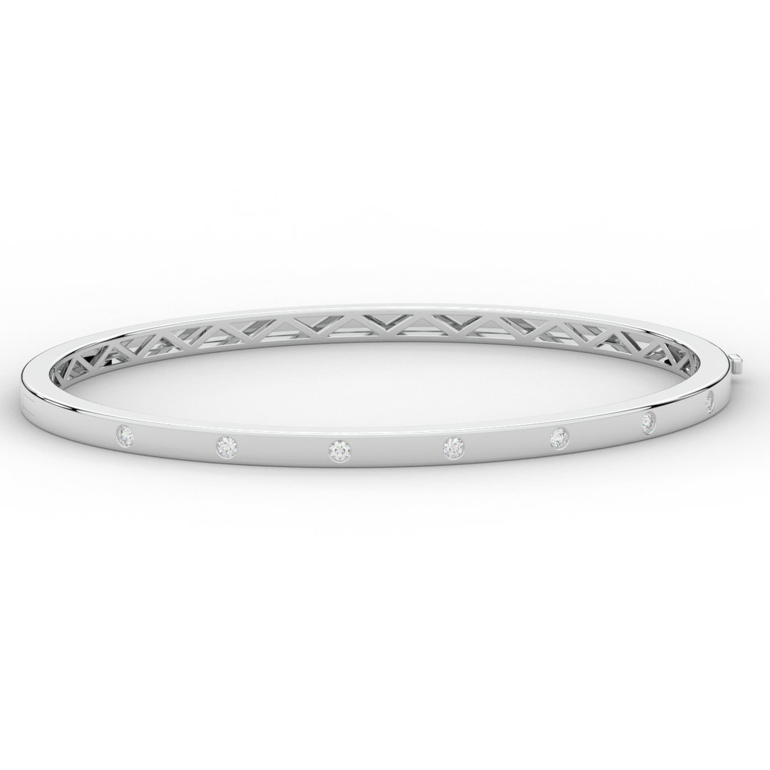 0.15CT.TW ROUND LAB BEZEL SET DIAMOND BANGLE - Nazarelle