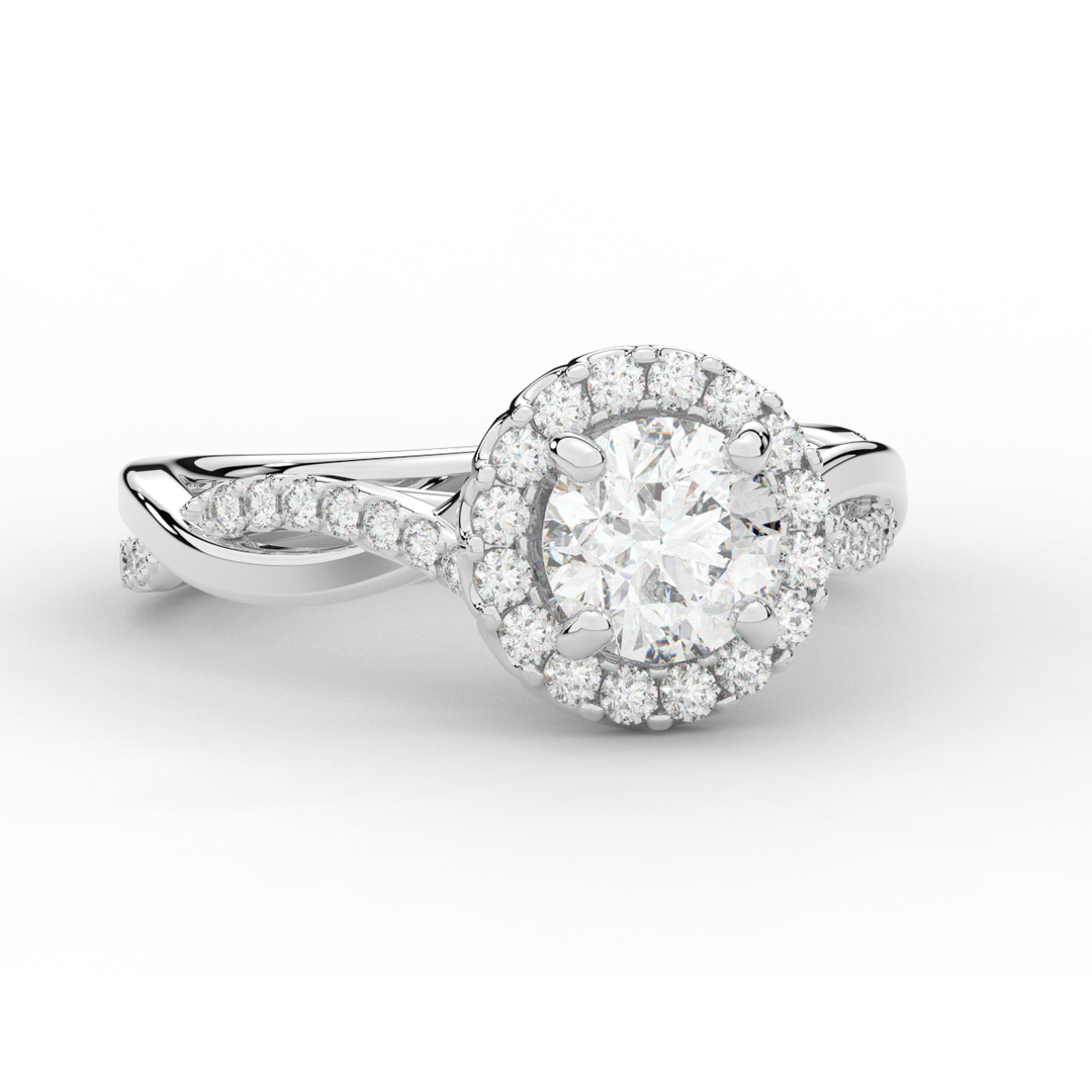 1.30CT.TW ROUND LAB DIAMOND ENGAGEMENT RING - Nazarelle