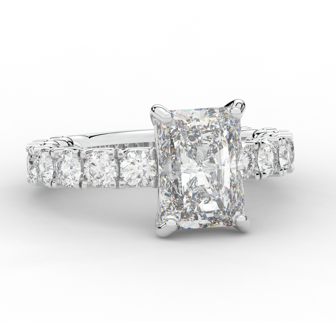 4.35CT.TW RADIANT LAB DIAMOND ENGAGEMENT RING - Nazarelle