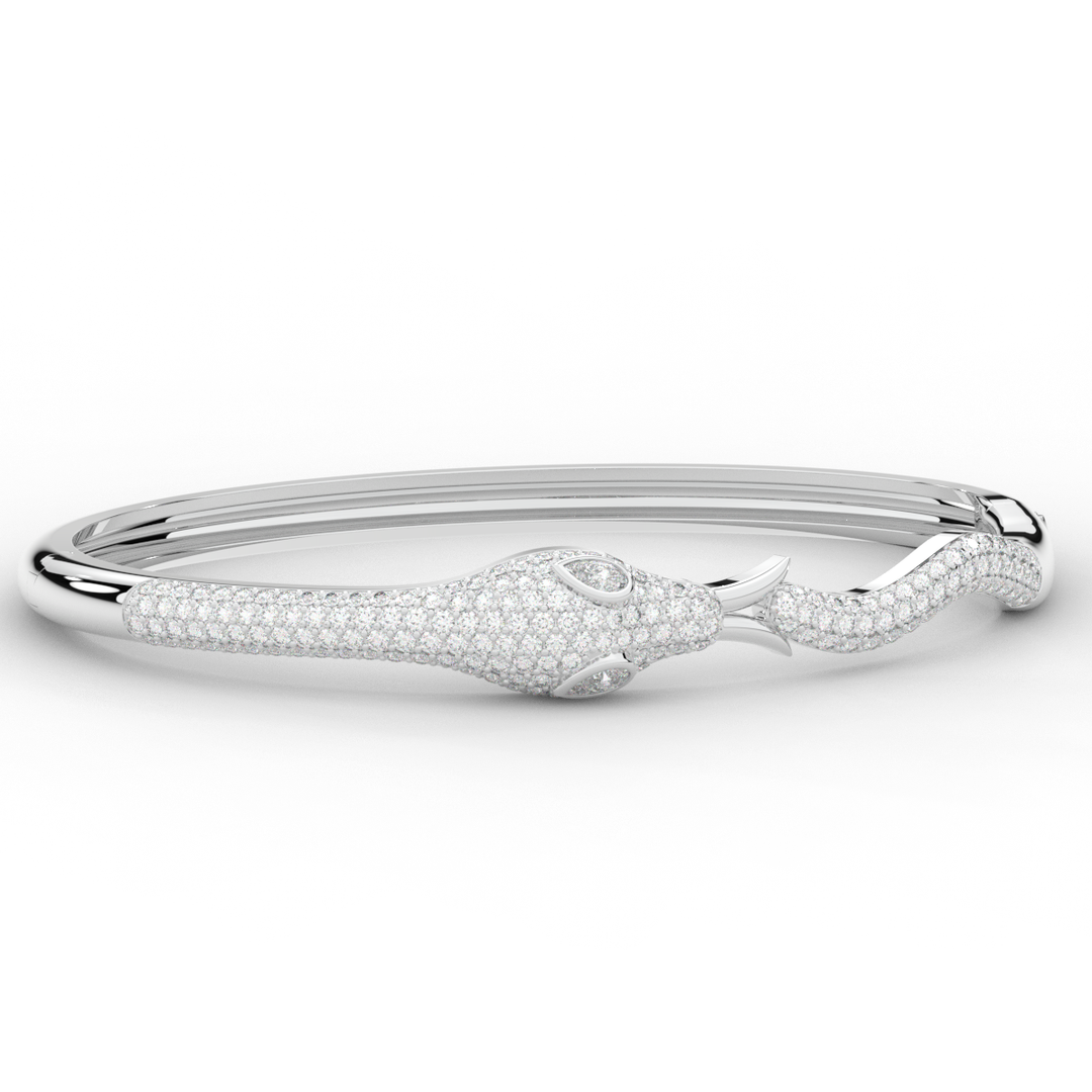 2.00CT.TW ROUND AND PEAR LAB DIAMOND SNAKE BANGLE - Nazarelle